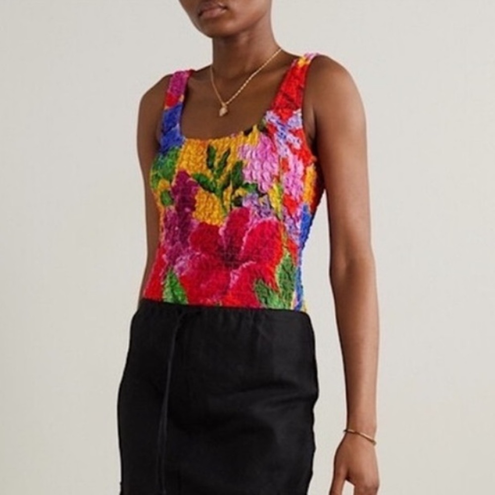 Mara Hoffman Multicolor Floral Textured Bodysuit - Picture 3 of 10